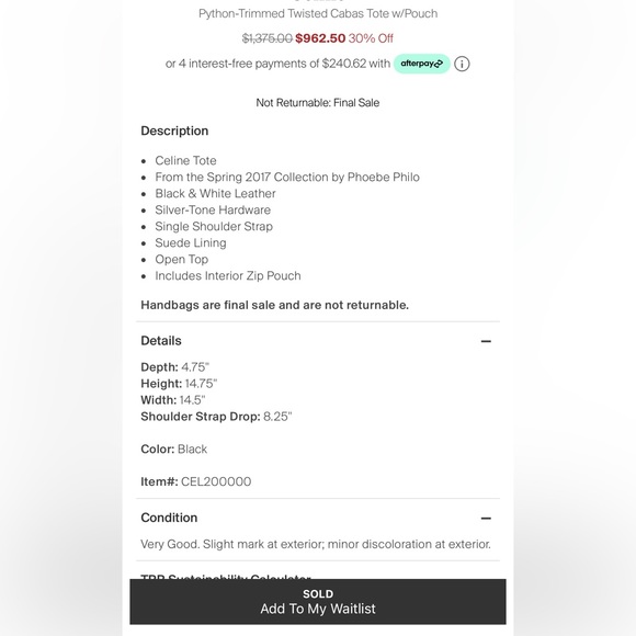 Authentic Celine handbag - Picture 2 of 9